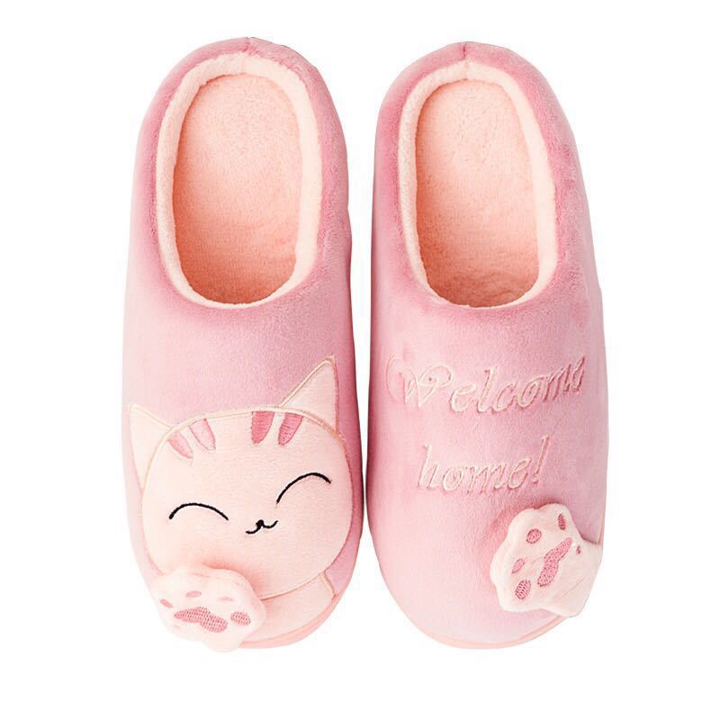 Cute Cat Shoes Soft Winter Women Winter Home Slippers Animal Slip On Soft Warm House Shoes Men Couple Indoor Bedroom Footwear Soft Cozy Home Slippers For Women Slip On Comfy Women's Washable Cotton Bedroom Slippers 6