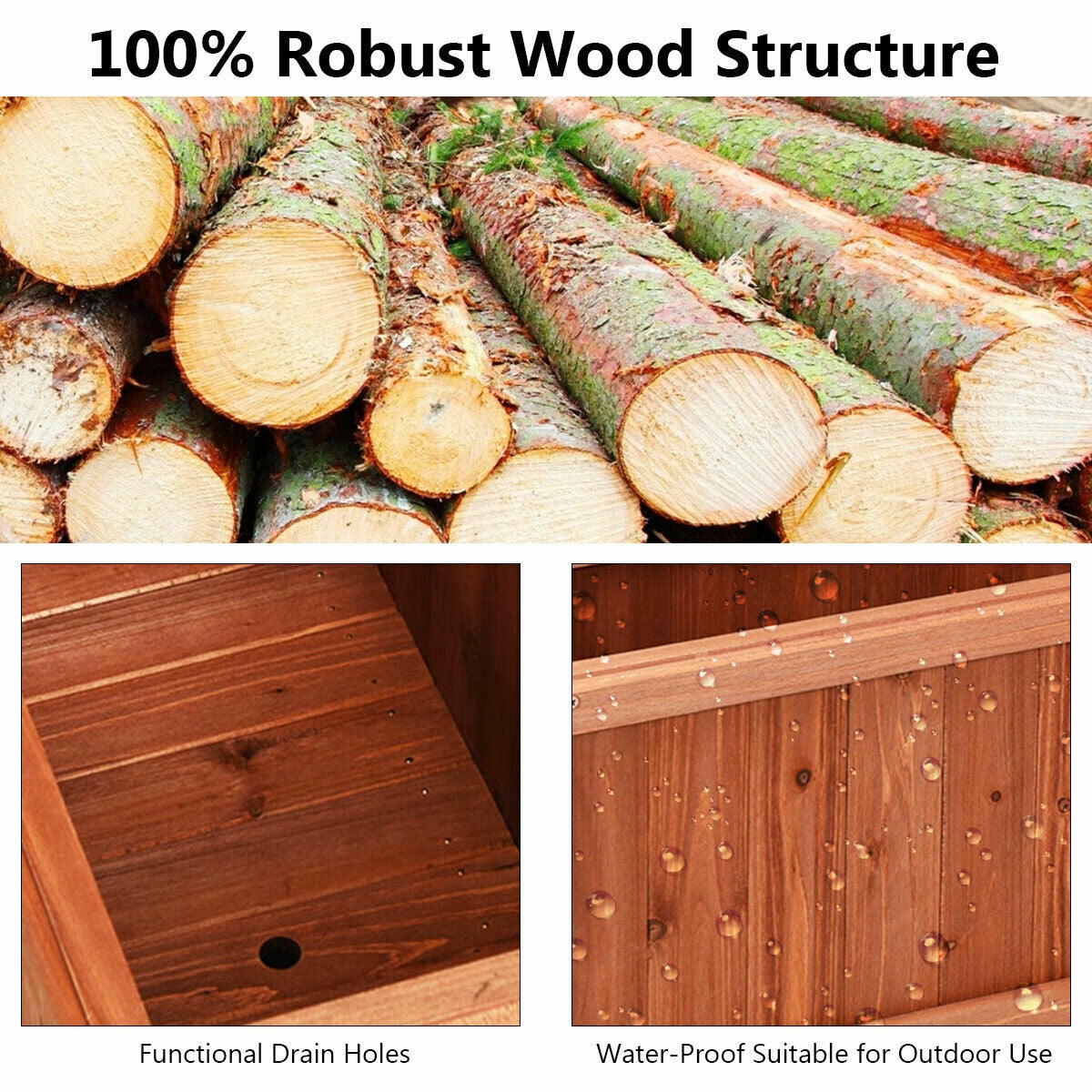 Wooden Decorative Planter Box for Garden Yard and Window 7