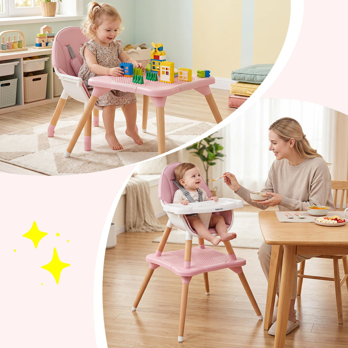 6-in-1 Convertible High Chair for Babies 6-36 Months 1