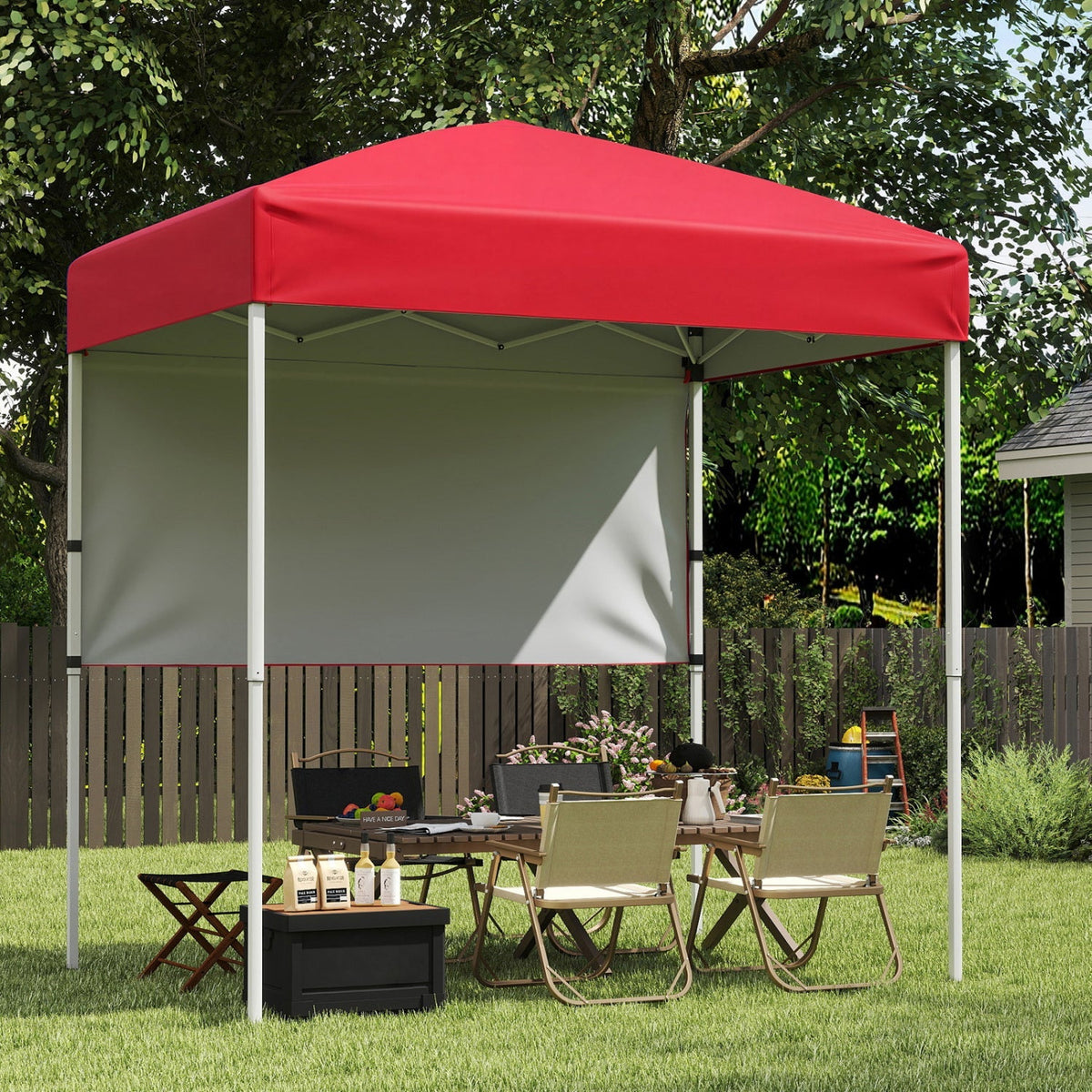 Pop-Up Canopy Tent 6x4 ft with Half Sidewall 9