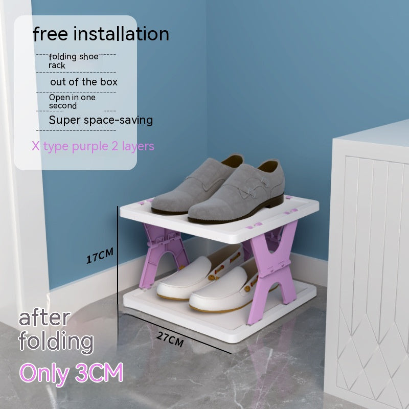 Plastic Installation-free Shoe Rack Storage Shoe Rack Folding Shoe Cabinet 13
