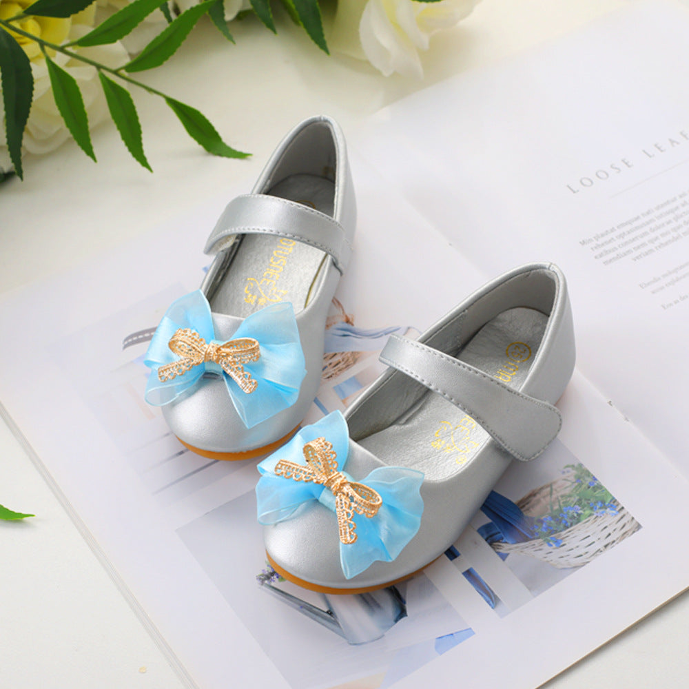 Bowknot Casual PU Leather Bridal Bouquet Children's Shoes 3