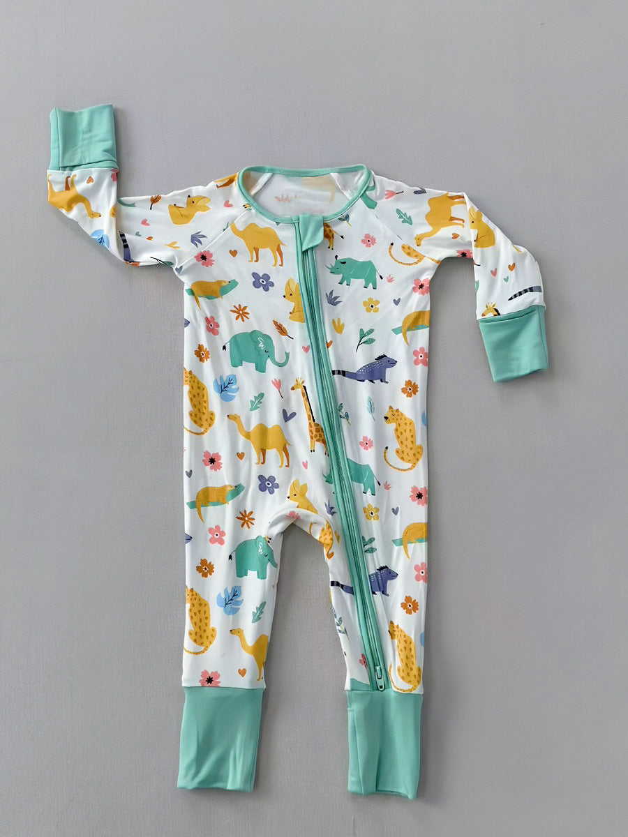 Bamboo Fiber Onesie European And American Style For Infants And Toddlers 13