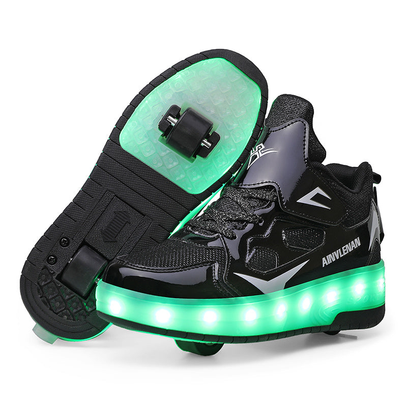 New Boy Student Roller Skating Shoelace Wheels 6