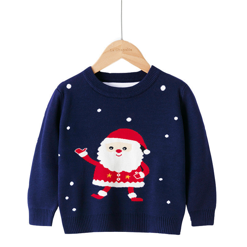 Cotton Double Layer Autumn Winter Christmas Long Sleeved Children's Sweater 13