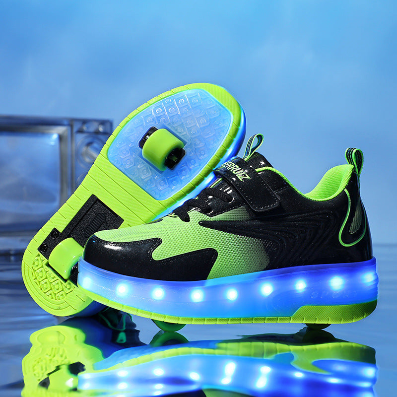 Children's Rechargeable Two-wheel LED Light-up Shoes 1