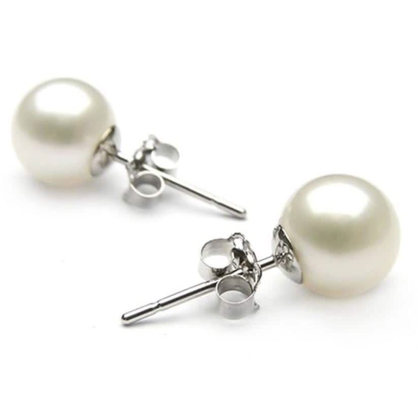 6mm 925 Sterling Silver Pearl Stud Earrings 1