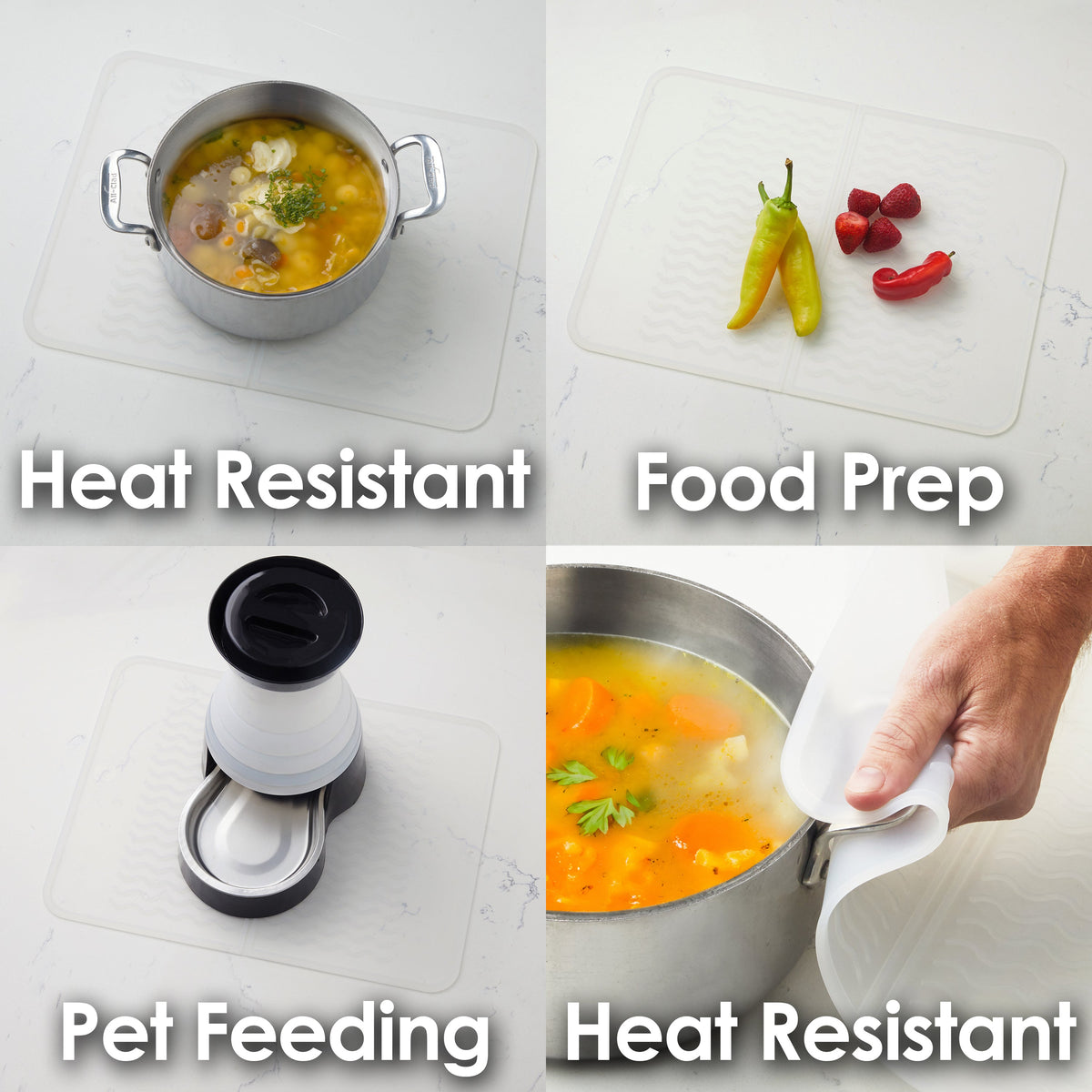 PopYum Silicone Drying Mat (12x16 in, 30x40 cm), Clear-Frosted 7
