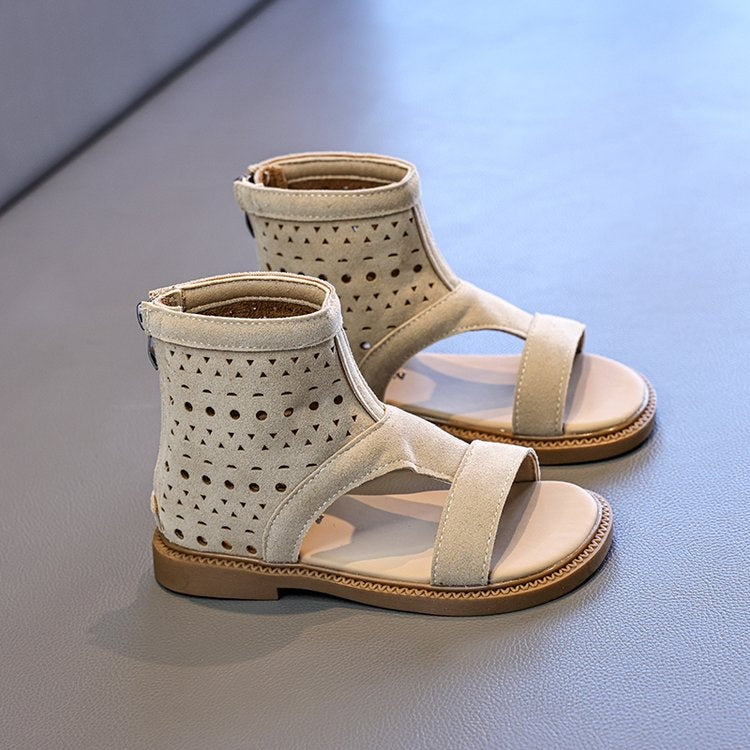 2026 Summer New Kids Shoes, Korean Style Hollow Out Sandals, Elegant Roman Fashion Sandals For Girls And Big Kids 5