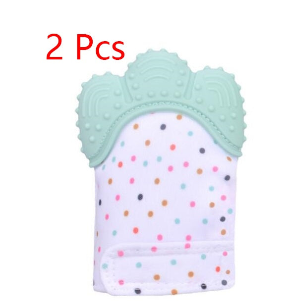 Baby teether baby anti-bite silicone molar gloves children's sound toys 31