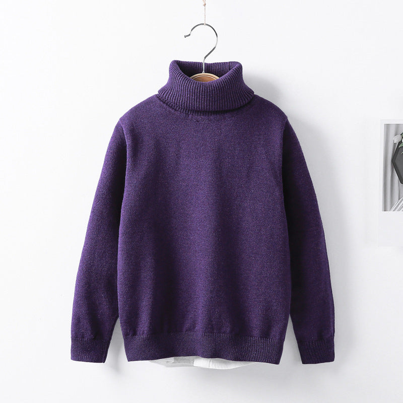 Autumn and winter high collar children's knitwear 3