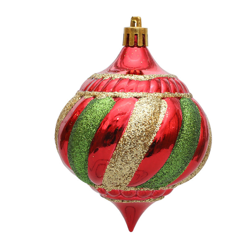 Christmas decoration painted onion shaped ball Christmas tree decoration hanging ball spiral cone ball 5