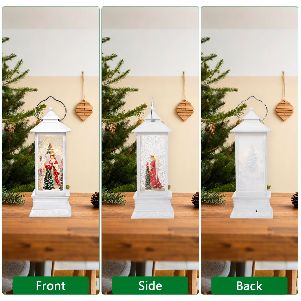 Little Glee Christmas Lantern LED Music Holiday Decoration Angel Tree Resin 4