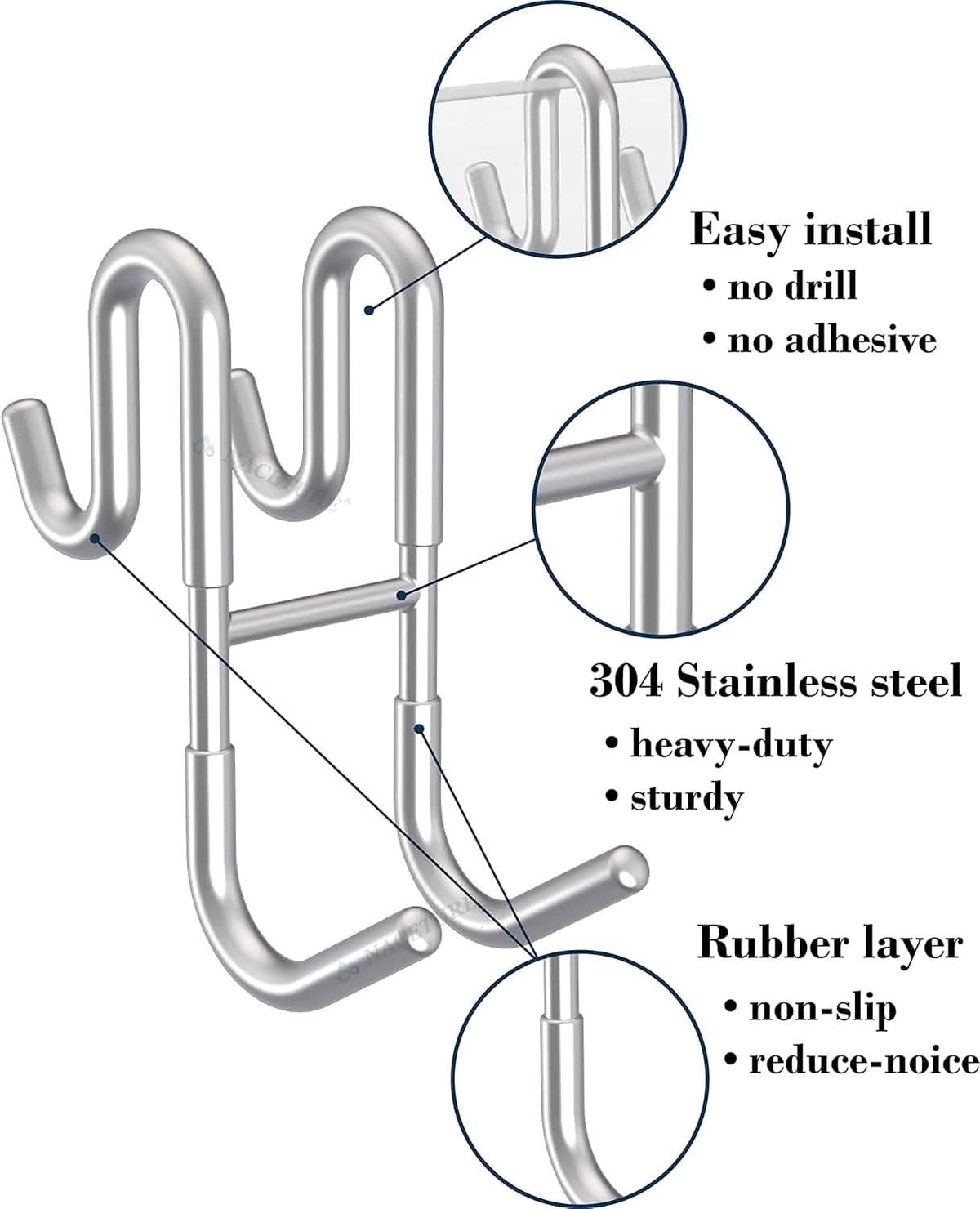 Rust-Resistant Door Mount Shower Hook – Strong Multifunctional Hanging Hook 6