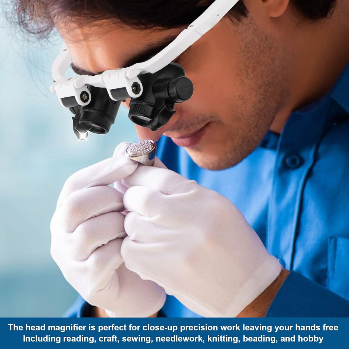 2-LED Head-Mounted Magnifier Glasses – 8x/15x/23x with Repair Light 2