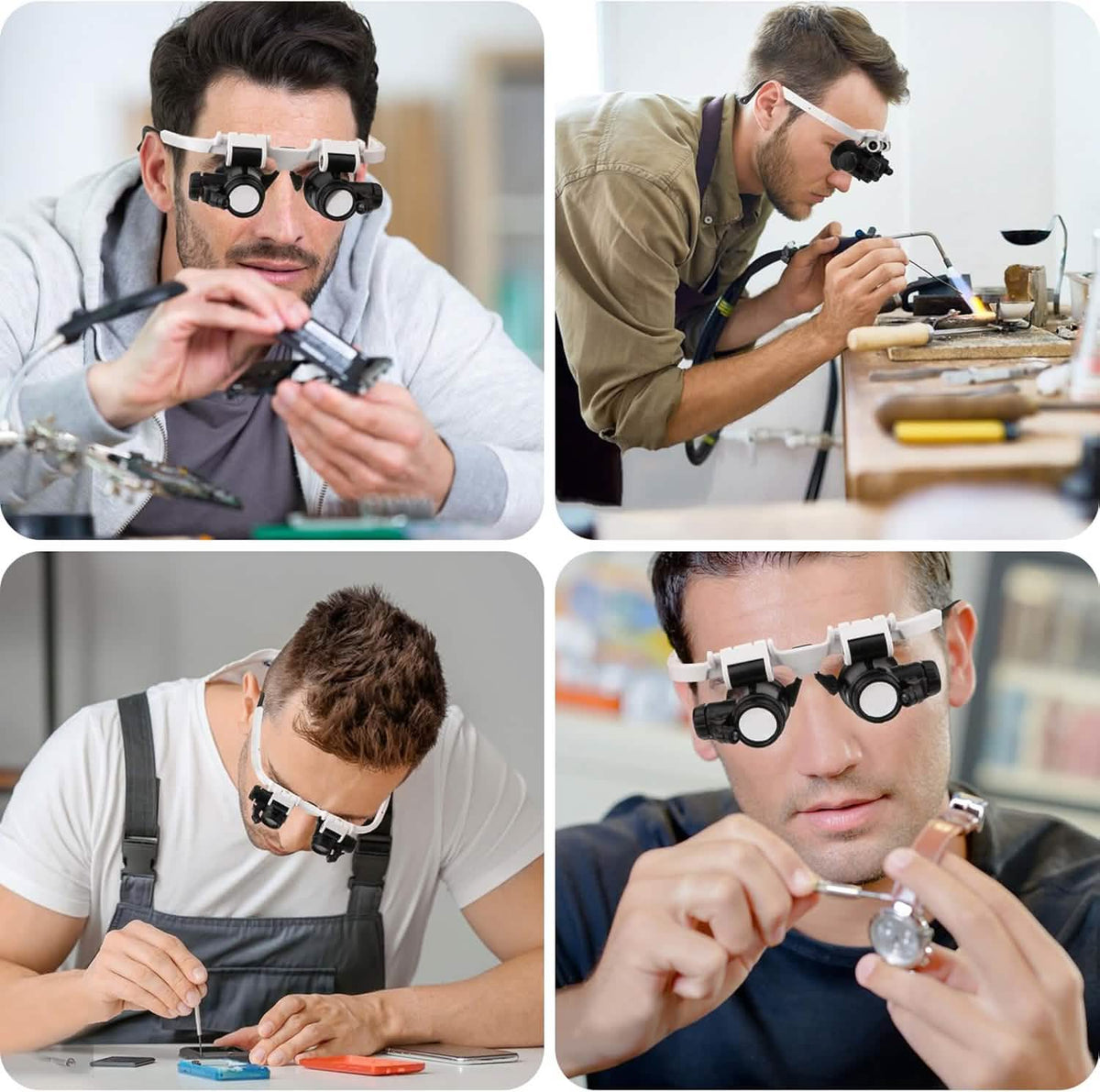 2-LED Head-Mounted Magnifier Glasses – 8x/15x/23x with Repair Light 3
