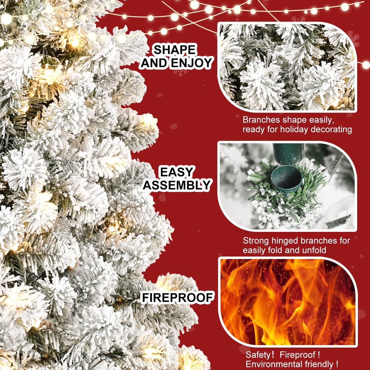 5FT PVC Memory Wire Christmas tree (With Light) 5