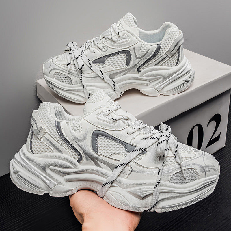 European Style Men's Shoes, New Spring & Autumn Arrivals, High-End Mesh Casual Athletic Sneakers, Thick Sole Height-Boost Trendy Dad Shoes 3