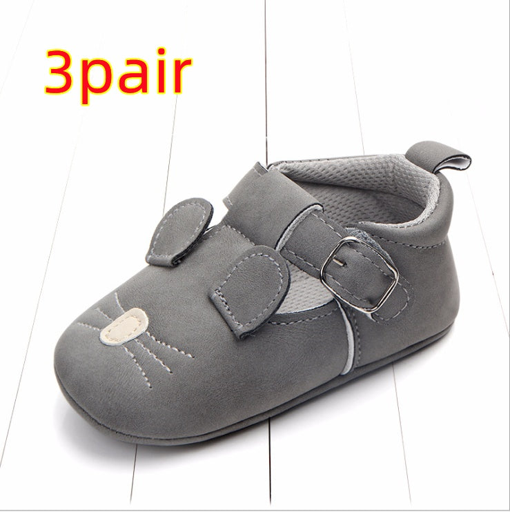 Spring and autumn cartoon animal baby shoes matte leather non-slip soft bottom baby shoes wholesale 0884 24