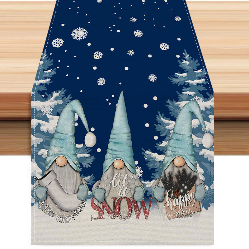 Dwarf Christmas Table Flag Living Room Festival Tablecloth Home Cabinet Decoration Tablecloth Mat Tea Flag 5