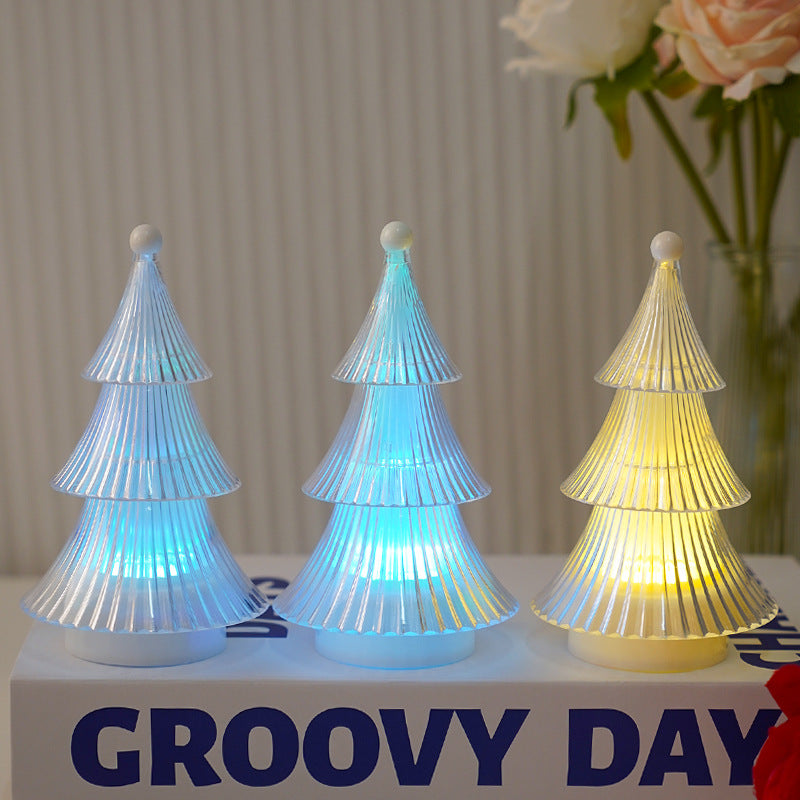 Christmas Decoration Crystal Christmas Tree Candle Light Desktop Ornament Atmosphere Small Night Light Ins Decorative Atmosphere Light 2