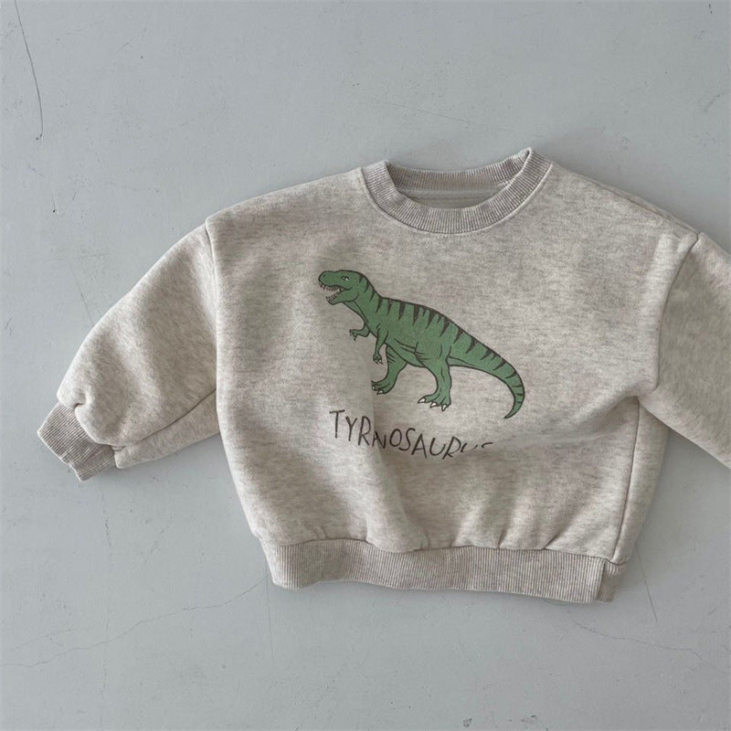 New Children's Cute Dinosaur Fleece Soft Pullover Sweater 4