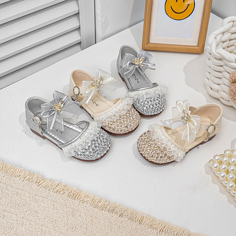 2026 Summer New Girls Woven Closed-Toe Sandals, Soft Sole Anti-Collision Lightweight Princess Performance Sandals For Kids 2