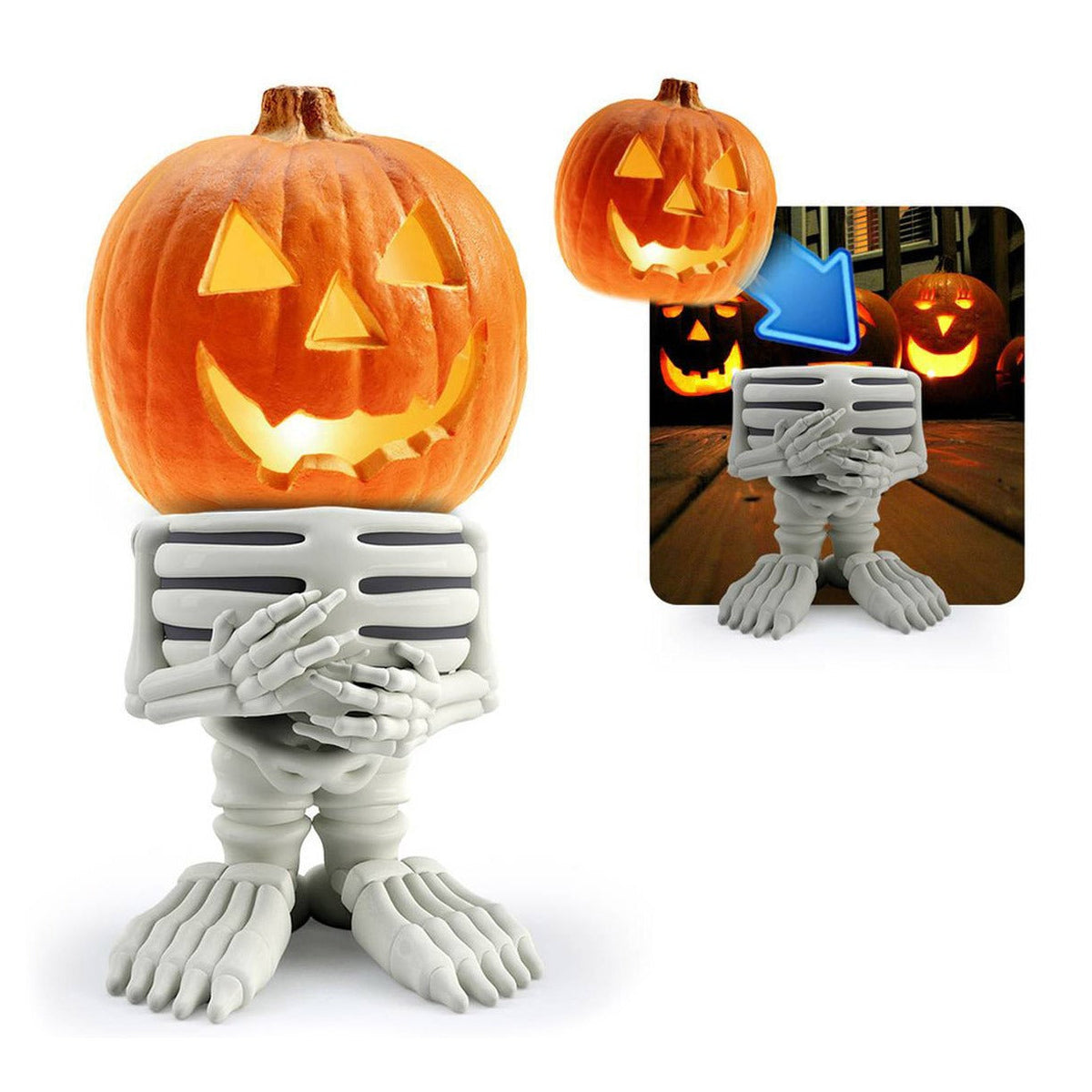Halloween gift pumpkin knight garden ornaments decorative luminous small pumpkin head resin ornaments 5