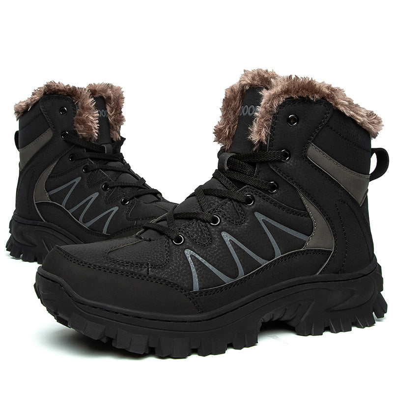 Men's Plus Size Warm High Top Outdoor Cotton Shoes 10