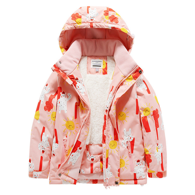 Childrens Outdoor Ski Suit Thickened Waterproof And Windproof 12