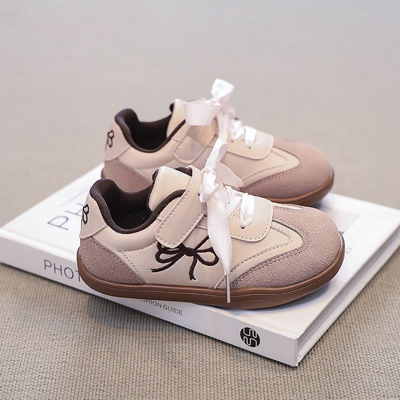 2026 Spring Autumn New Kids Skate Shoes, Breathable German Trainers, Fashion Bow Casual Sneakers For Little & Big Girls 5