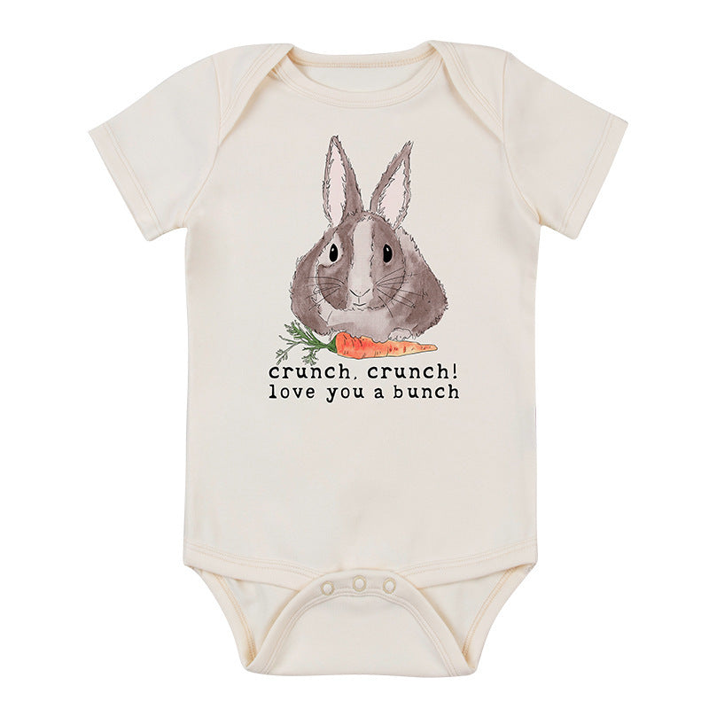 Cute Printed Short Sleeved Romper For Babies 1