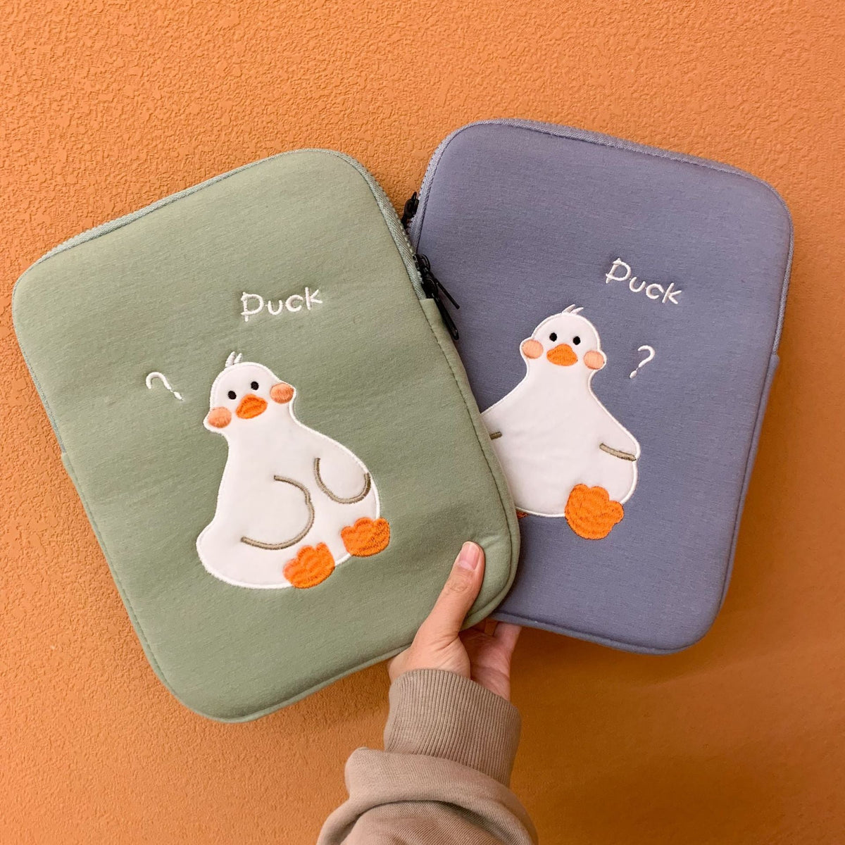 Cartoon Cute Duck Embroidery Ins Niche Design Tablet Case 1