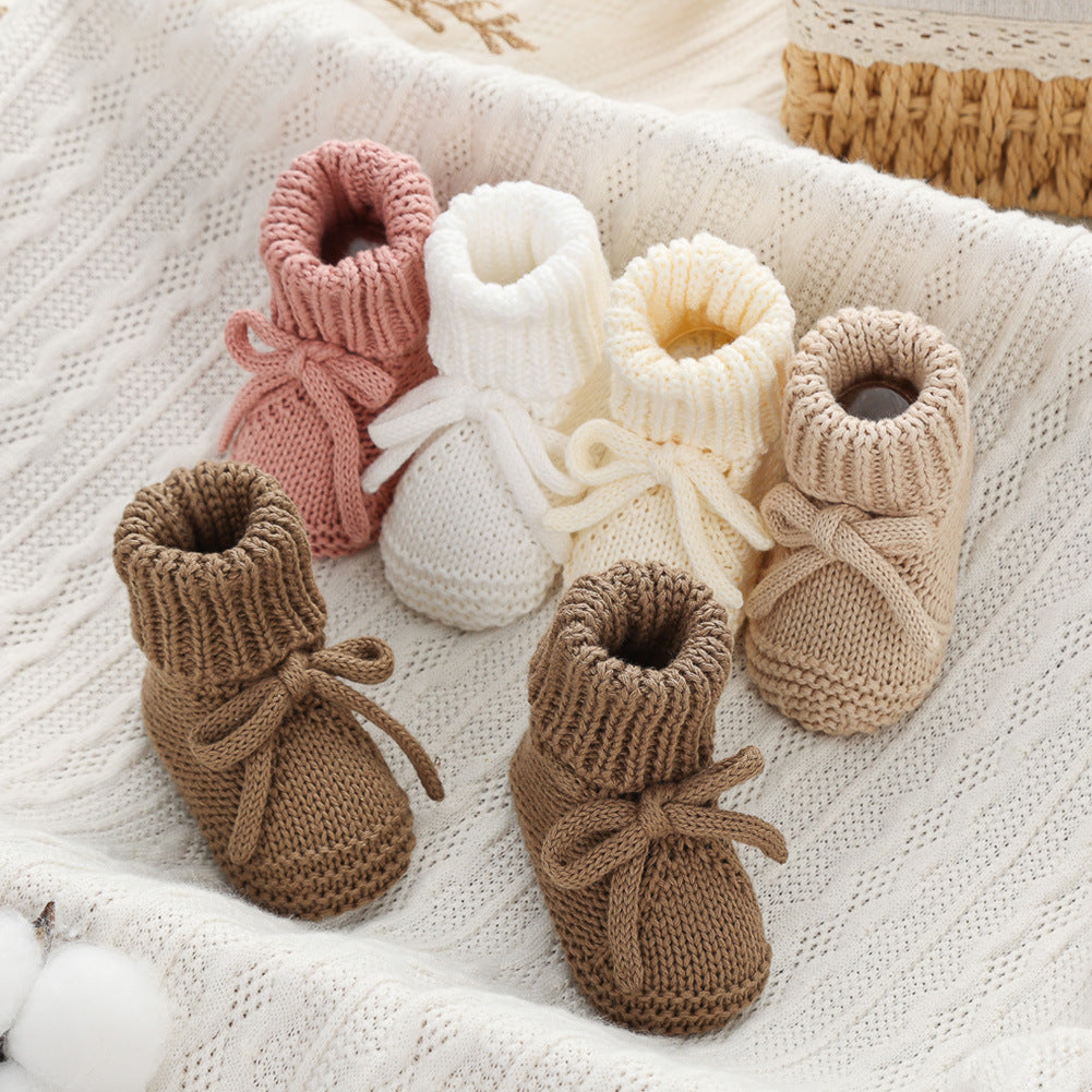 Bow-tie Strap Knitted Toddler Shoes 2