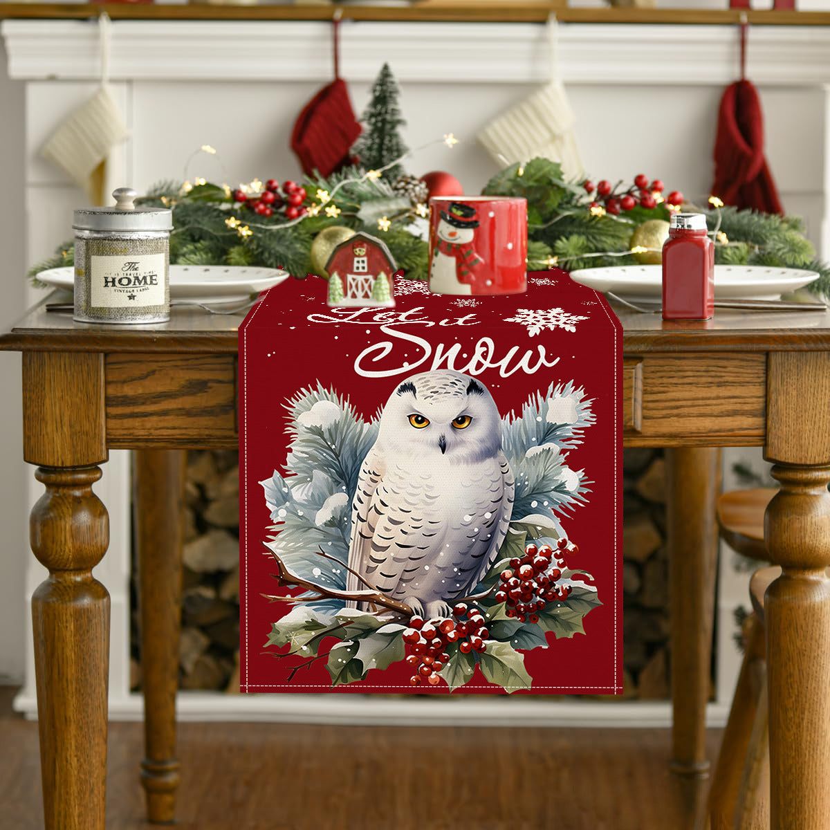 Owl Linen Table Flag Christmas Day Table Decoration Tablecloth Kitchen Restaurant Tablecloth Tea Table Cloth 2