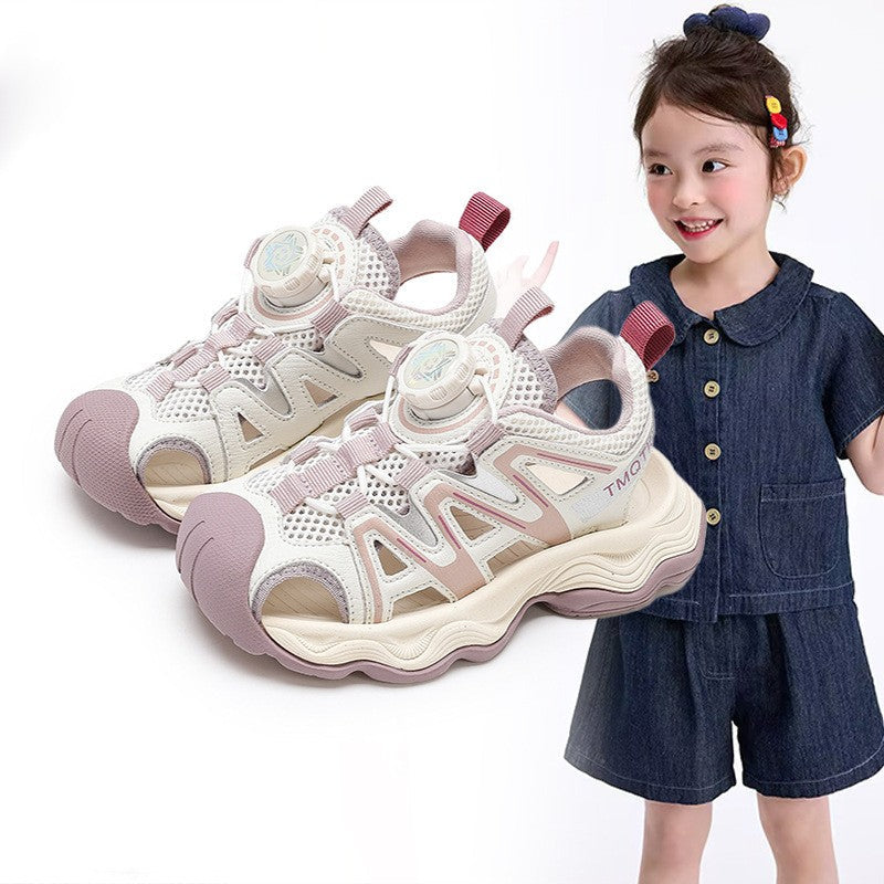 2026 Summer New Kids Sports Sandals, Girls Breathable Non-Slip Mesh Shoes, Baby Girls Hollow Out Soft Sole Beach Shoes 3