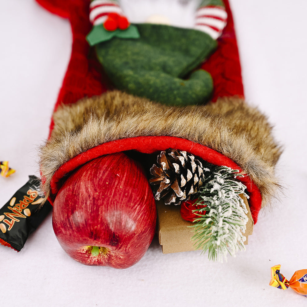 Christmas decoration products, faceless doll plush Christmas socks, creative faceless doll gift socks, elderly socks 2