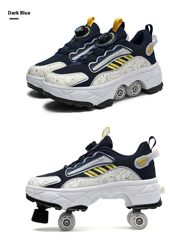 Children's Skates Four-wheel Invisible Deformation 6