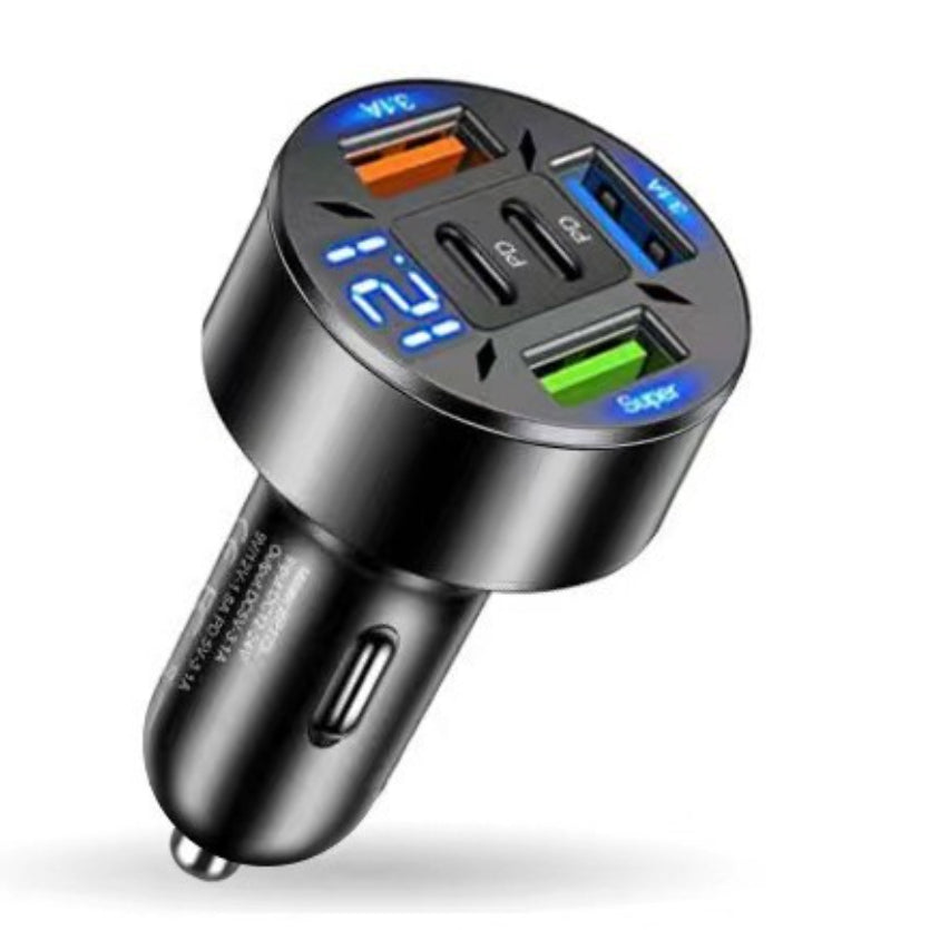 Digital Display Car Charger 4usb 66W Fast Charge PD Car Charger 1
