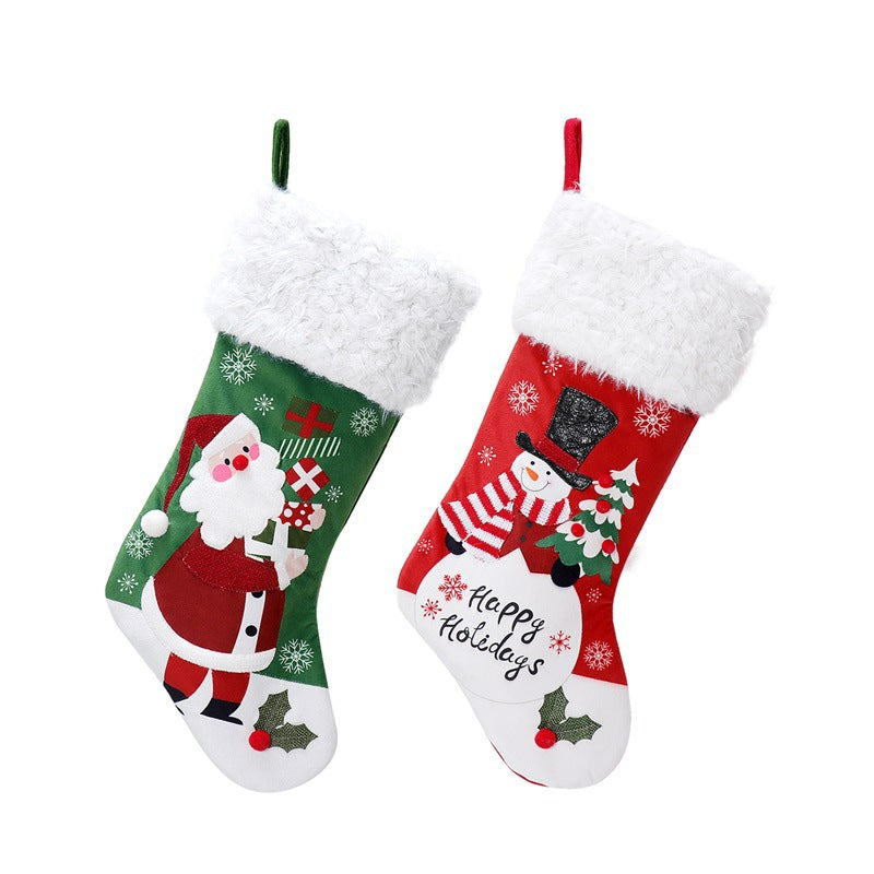 Christmas decorations Christmas pendants Christmas socks Santa Claus snowman velvet socks Christmas socks gift bags 5