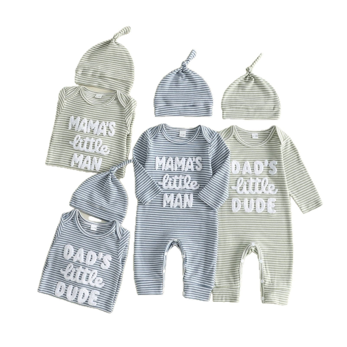 Baby Boygirl Towel-embroidered Striped Long-sleeve Onesie With Hood 5