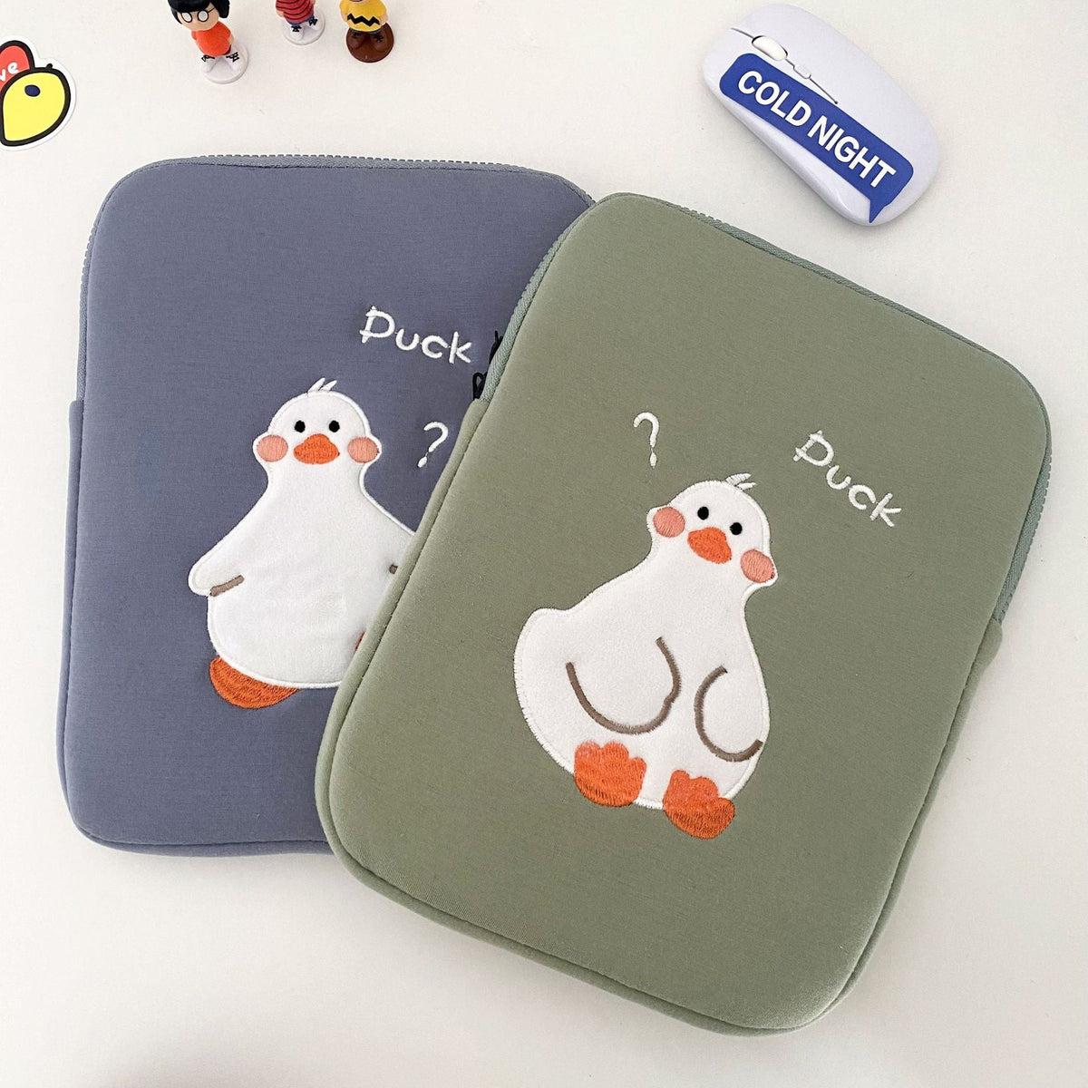 Cartoon Cute Duck Embroidery Ins Niche Design Tablet Case 6