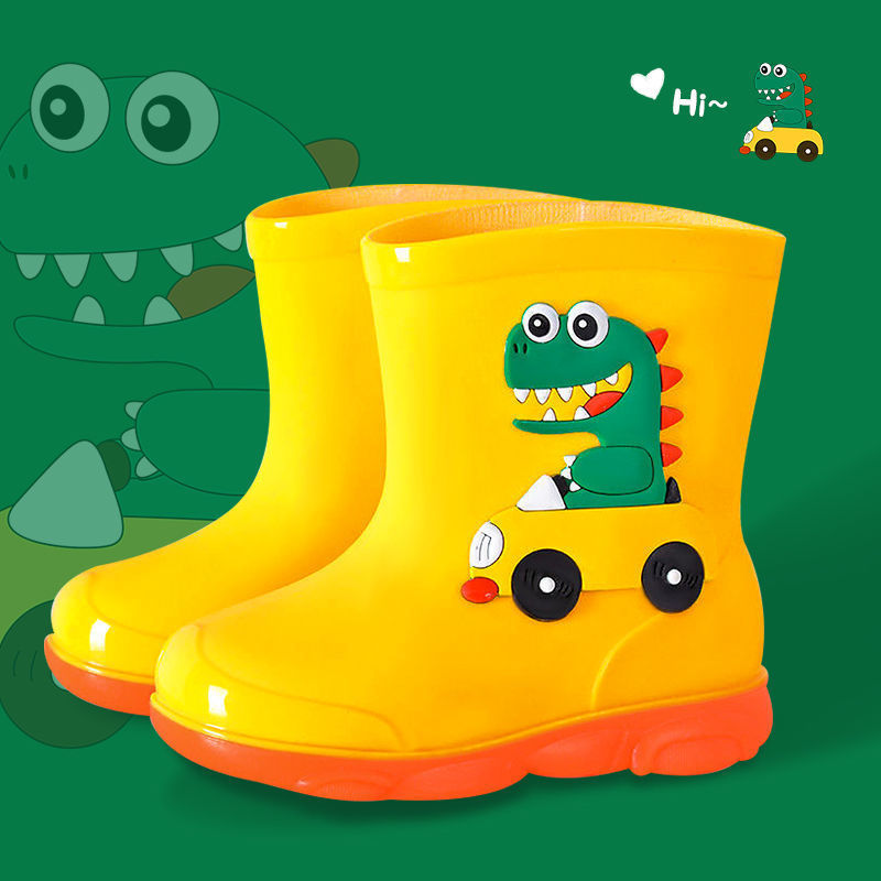 Non-slip Stylish Rubber Shoes Men's And Women's Children & Baby Baby Velvet Rain Boots 8