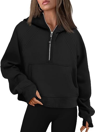 Zipper Hoodies Sweatshirts With Pocket Loose Sport Tops Long Sleeve Pullover Sweaters Winter Fall Outfits Women Clothing 7
