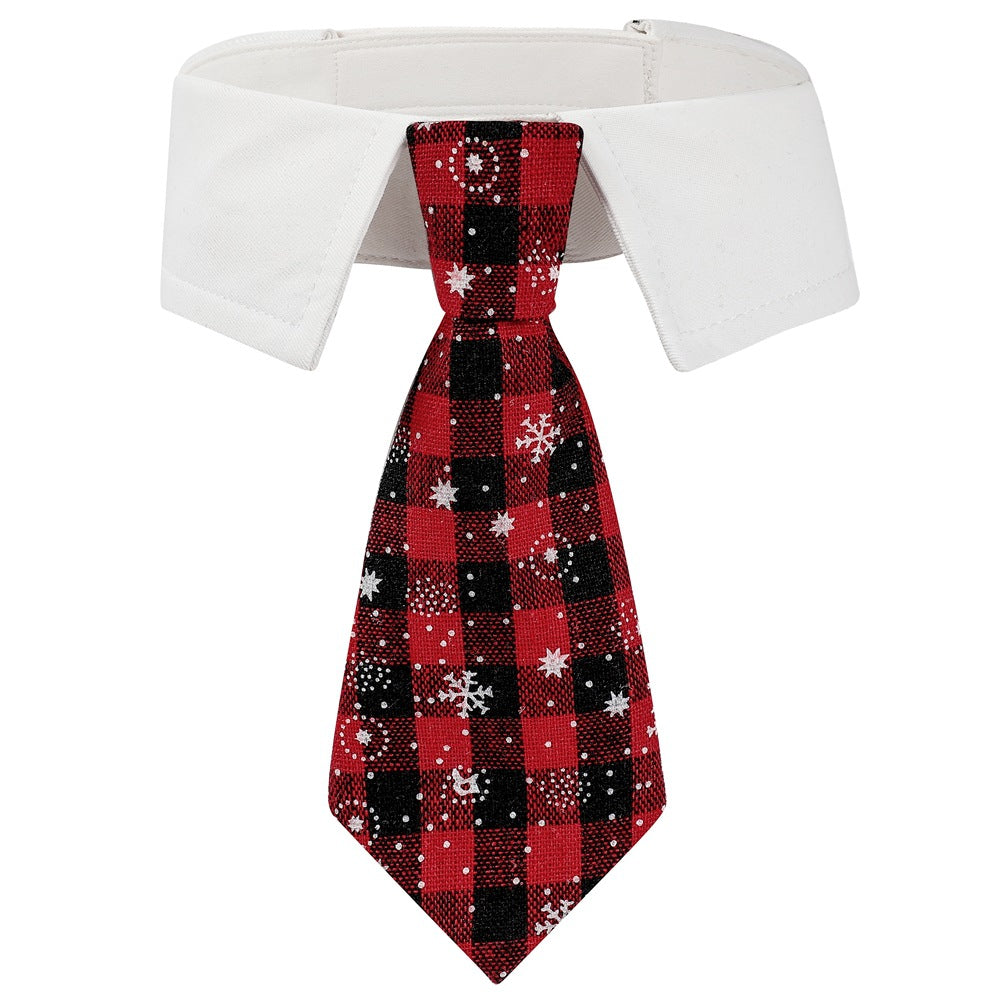 New British style handsome Christmas dog collar Christmas pet tie 6