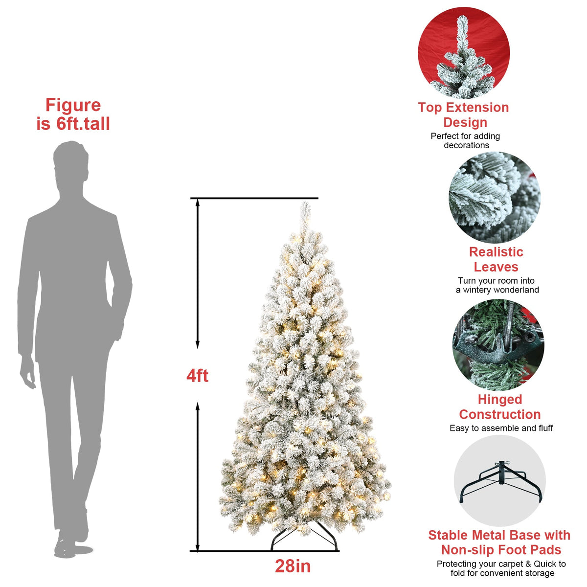 5FT PVC Memory Wire Christmas tree (With Light) 3