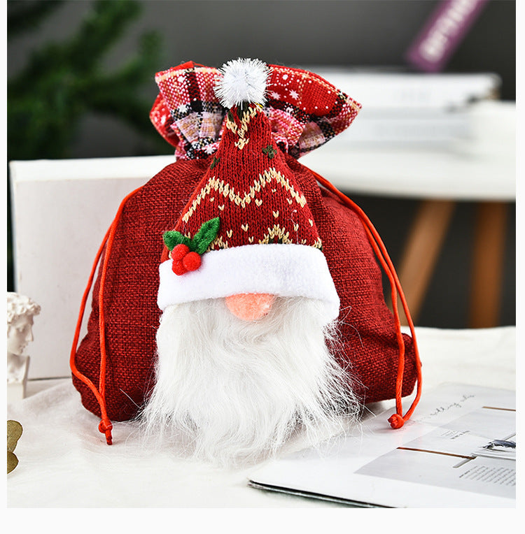 Christmas Faceless Doll Tote Bag Creative Christmas Apple Bag Candy Bag Christmas Gift Bundle Pocket 6
