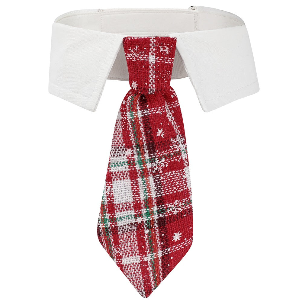 New British style handsome Christmas dog collar Christmas pet tie 8