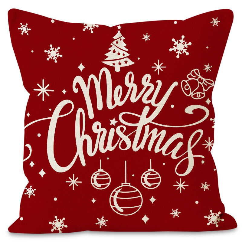 Christmas red ball pillow cover Christmas holiday themed home decoration pillowcase linen waist pillow 8