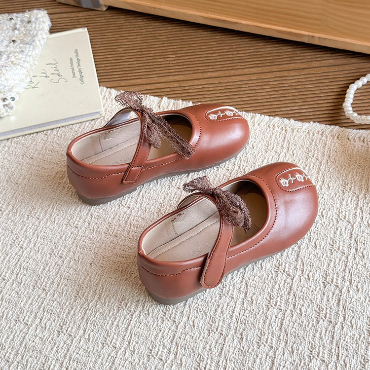 Western Style Leather Shoes, Retro Lace Mary Jane Shoes, Soft Soled Princess Single Shoes 6
